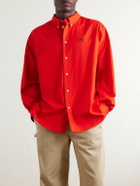LOEWE - Anagram-Embroidered Cotton Shirt - Red