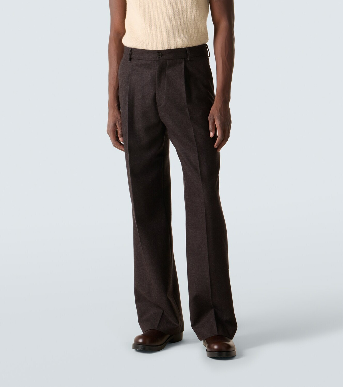 Dries Van Noten Wool flannel wide-leg pants Dries Van Noten