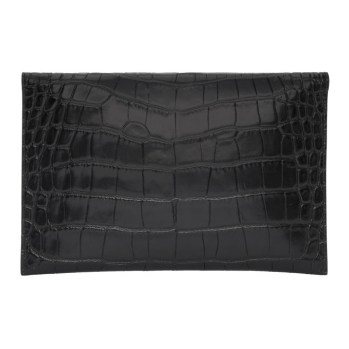 ALEXANDER MCQUEEN Envelope croc-effect leather pouch