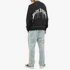 Palm Angels Men's Shark Crew Knit in Black/Light Grey