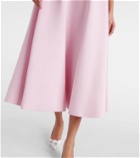 Valentino Floral-appliqué wool and silk midi dress