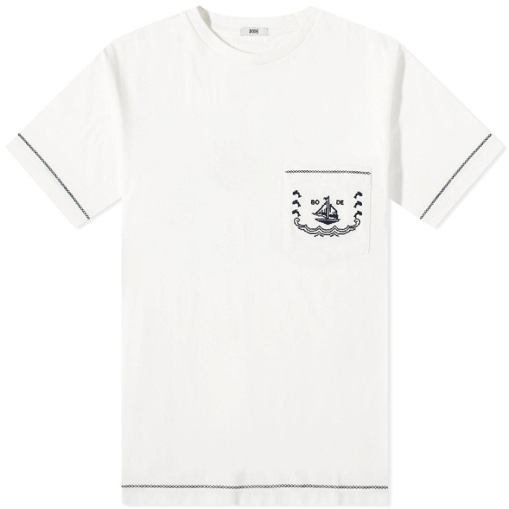 Photo: Bode Men's Sailboat Pocket T-Shirt in Cream