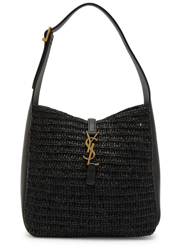 Photo: Saint Laurent Le 5 à 7 Small Raffia Bucket bag - Black - One Size