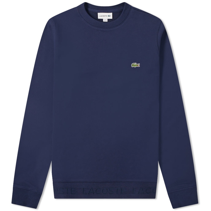 Photo: Lacoste Embossed Logo Hem Sweat