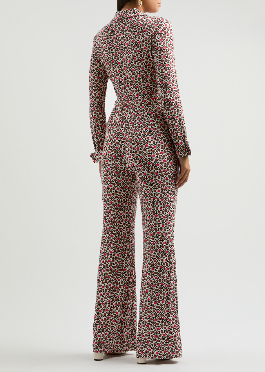 Diane Von Furstenberg Michele Printed Stretch-jersey Jumpsuit Red