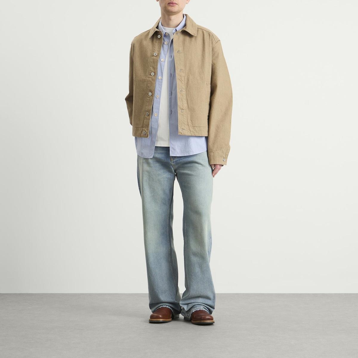 Rhude Men's Relaxed Traxedo Denim Jeans in Isla Indigo