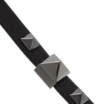 Valentino - Valentino Garavani Rockstud Full-Grain Leather Bracelet - Black
