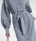 Brunello Cucinelli Striped cotton and silk shirt dress