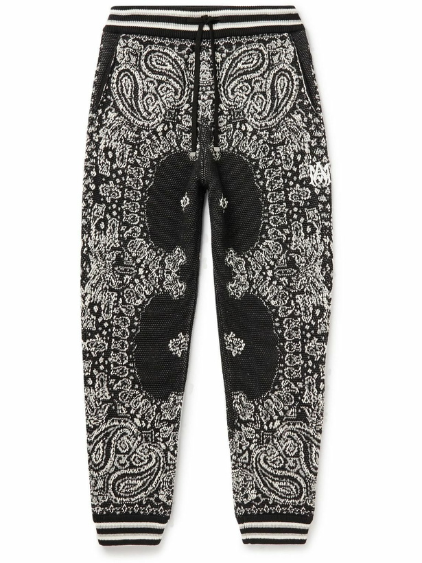 Photo: AMIRI KIDS - Bandana-Jacquard Cotton Sweatpants - Black