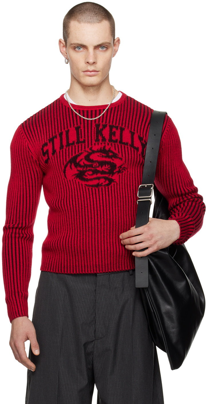 Still Kelly Red SK Dragon Crewneck Sweater