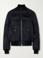Rick Owens - Two-Piece Buckled Rib-Trimmed Satin Bomber Jacket - Black