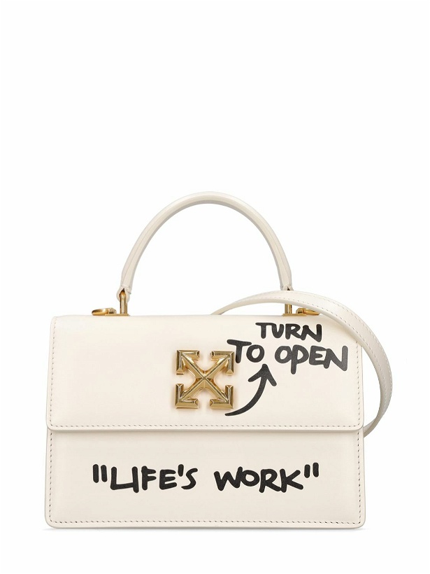 Photo: OFF-WHITE - Jitney 1.4 Leather Top Handle Bag