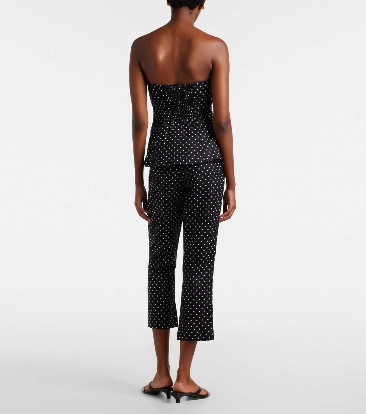Faithfull Iria polka-dot linen capri pants
