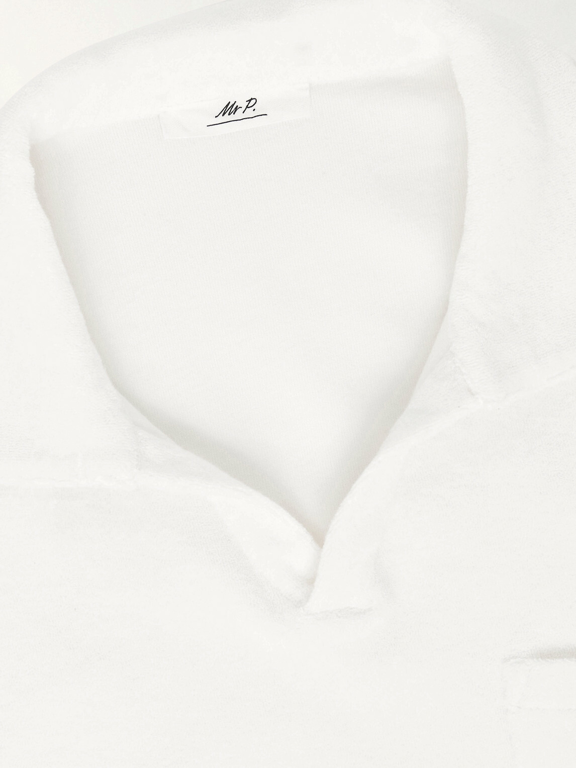 Mr P. - Cotton and Silk-Blend Terry Polo Shirt - Neutrals