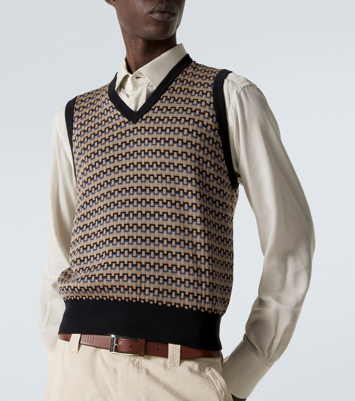 Lemaire Cotton jacquard sweater vest
