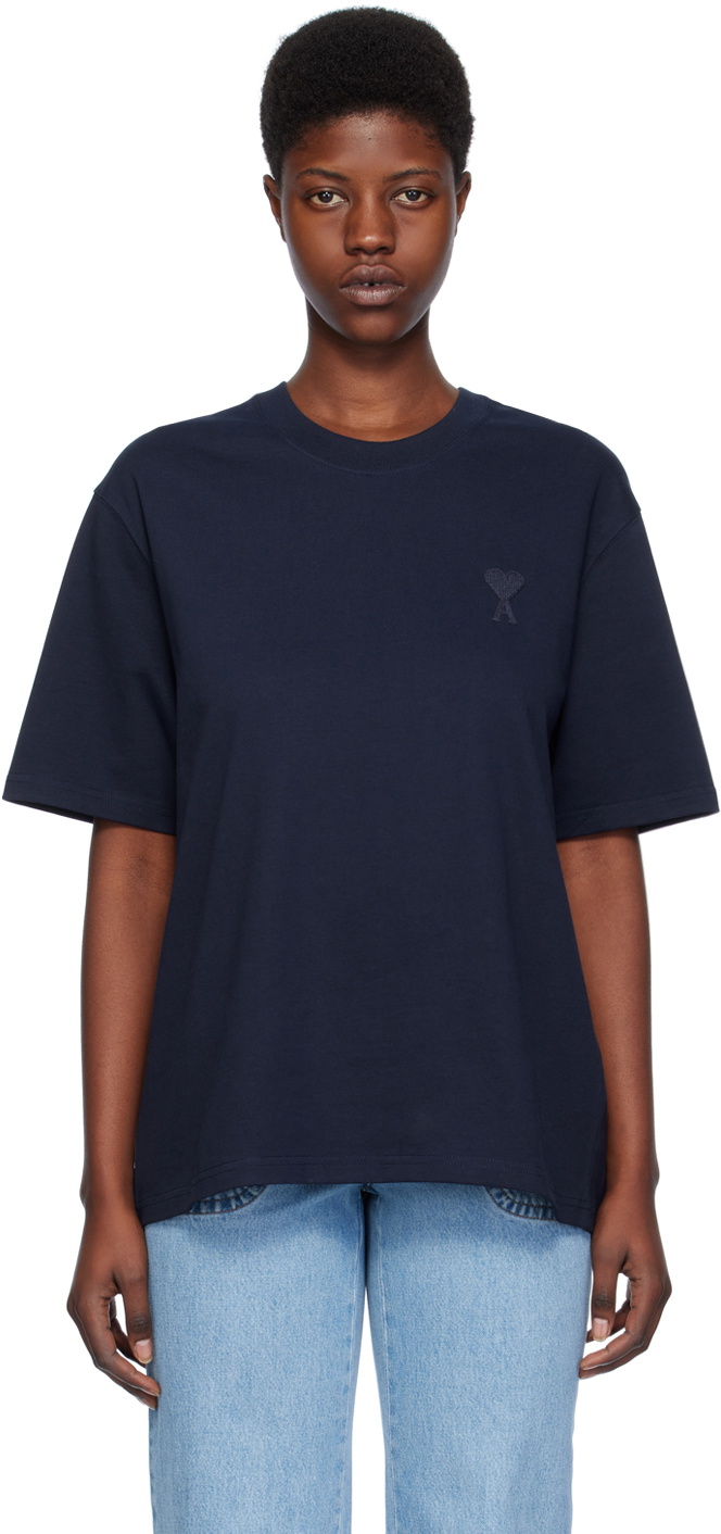 AMI Paris Navy Ami de Cœur T-Shirt AMI