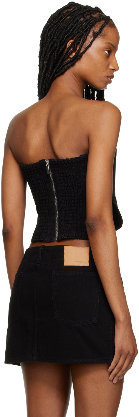 Magda Butrym Black Paneled Denim Corset