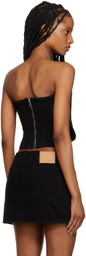 Magda Butrym Black Paneled Denim Corset