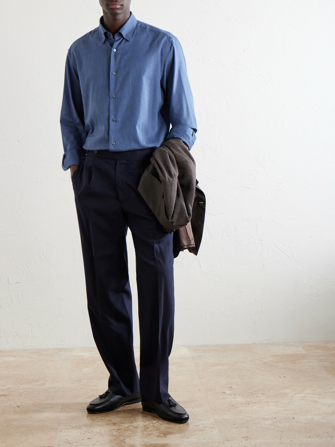 Brioni - Cotton-Poplin Shirt - Blue