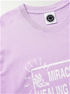 GOOD MORNING TAPES - Miracle Power Printed Organic Cotton-Jersey T-Shirt - Purple