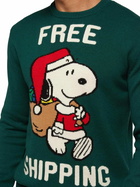 MC2 Saint Barth Green Sweater Heron With Snoopy Jacquard | Snoopy Peanuts® Special Edition