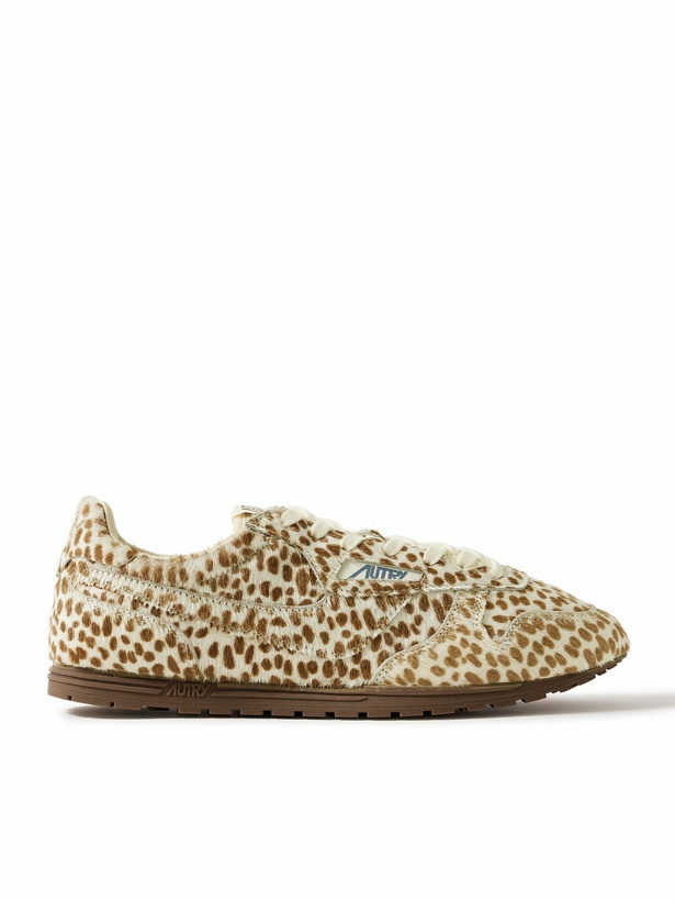 Photo: Autry - Windspin Cheetah-Print Pony Hair Sneakers - Neutrals