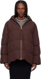 Jil Sander Burgundy Quilted Down Jacket