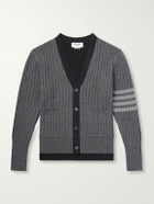 Thom Browne - Cable-Knit Virgin Wool Cardigan - Gray