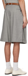 Hed Mayner Gray Pleated Shorts