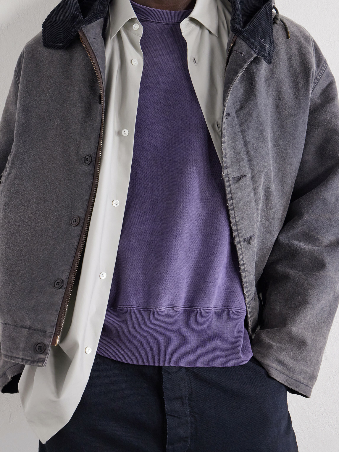A.PRESSE - Cotton-Jersey Sweatshirt - Purple