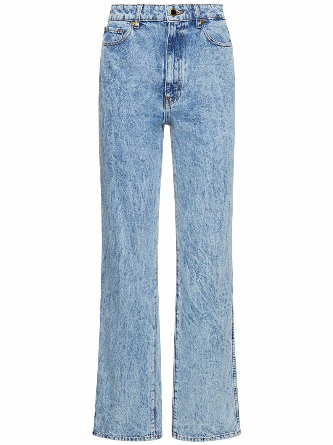 KHAITE Danielle Straight Cotton Denim Jeans Khaite