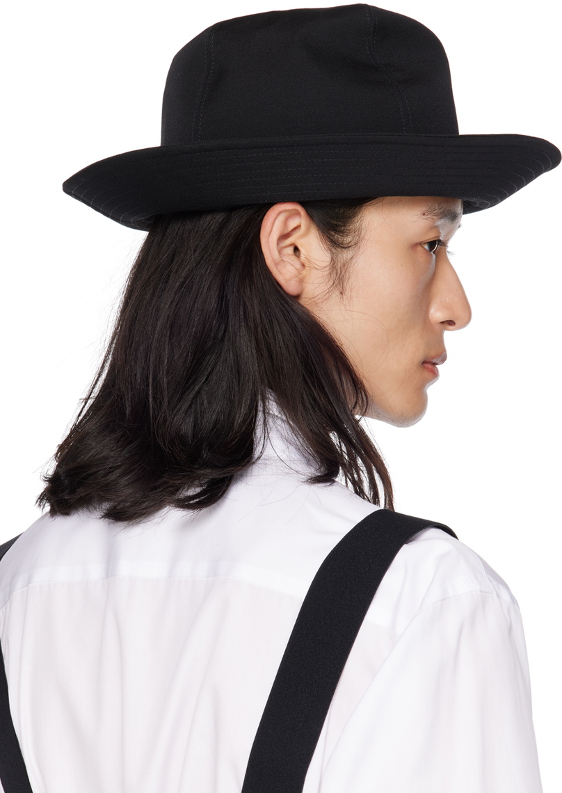 帽子 Yohji Yamamoto POUR HOMME GABARDINE HAT Shop Yohji Yamamoto Square Crown Gabardine Hat on Sale at
