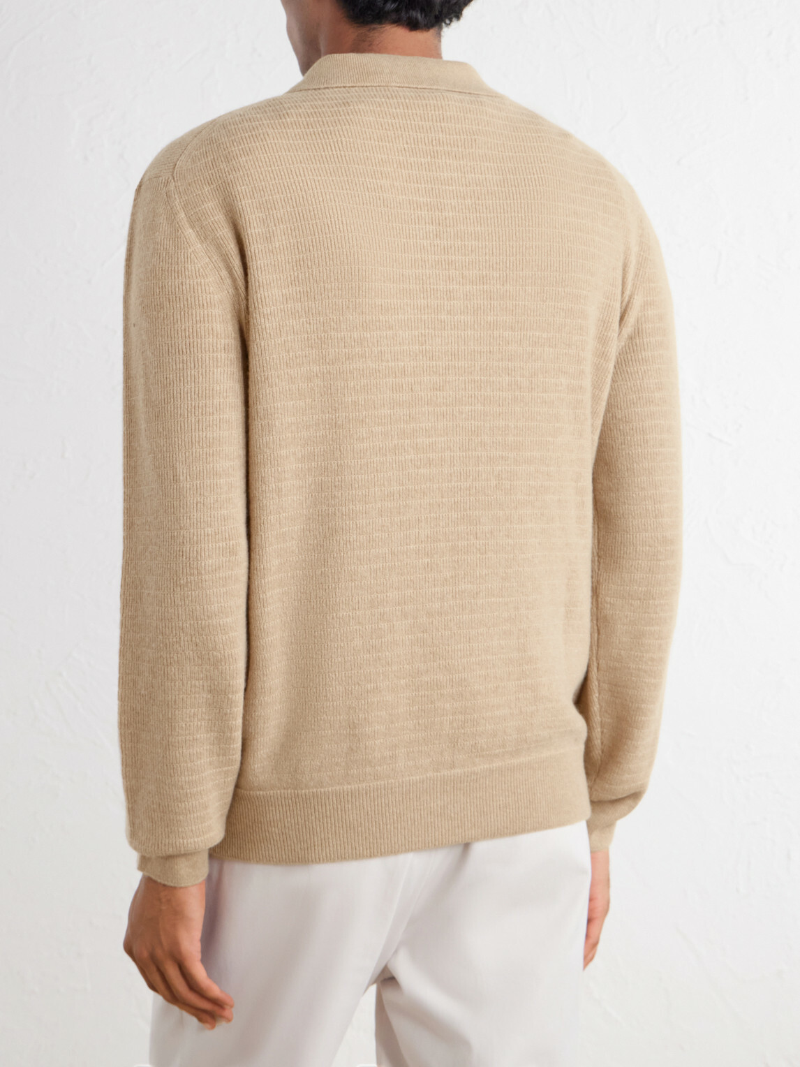 Canali - Mock-Rib Wool and Cashmere-Blend Half-Zip Polo Shirt - Neutrals