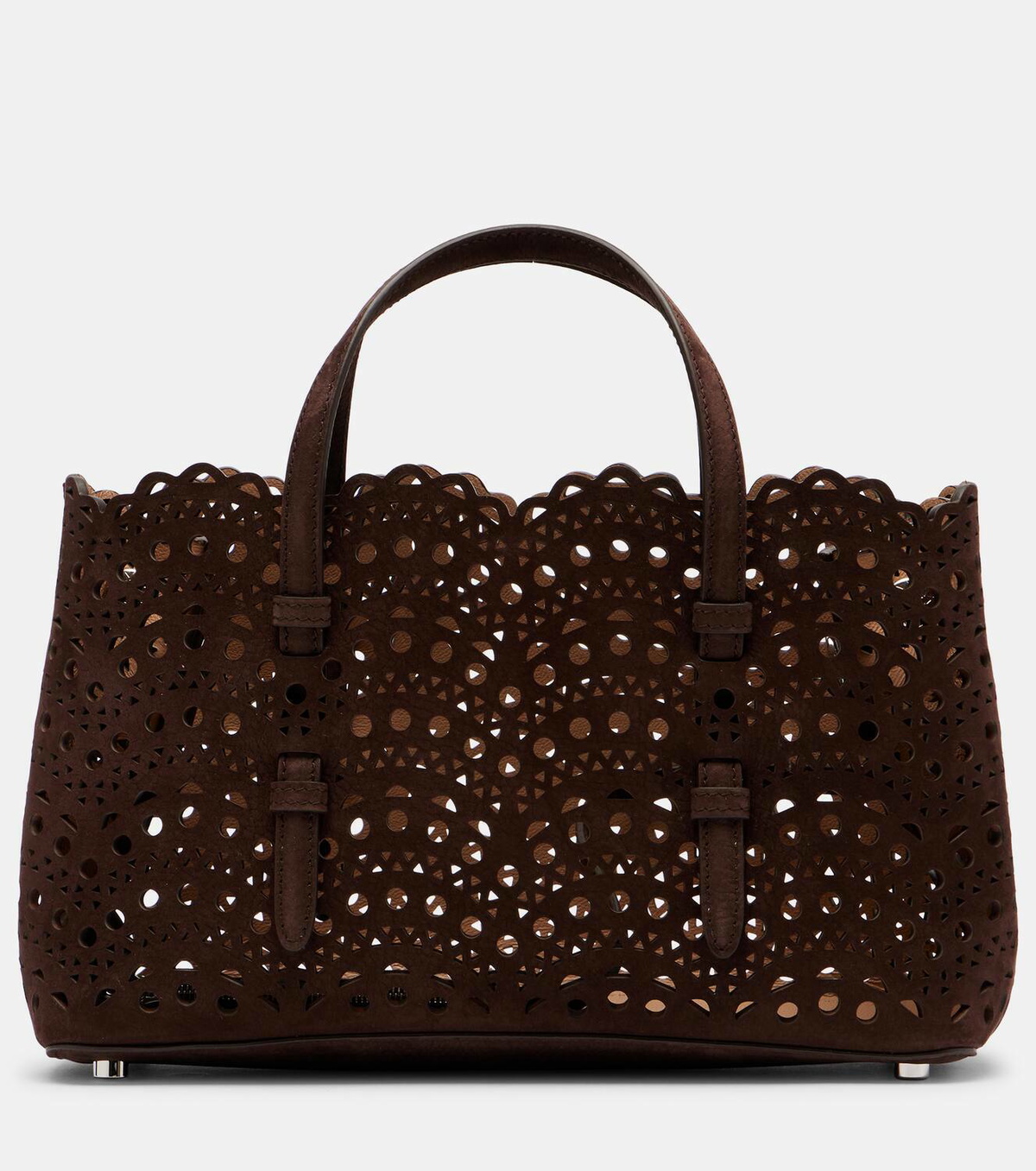 ALAIA ミナ25 VIENNE レザートート トートバッグ ショルダーバッグ ALAIA Mina 25 Tote Bag in Vienne Wave Perforated Leather