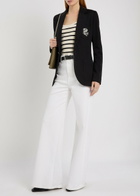 Polo Ralph Lauren Logo-embroidered Cotton-blend Blazer Black