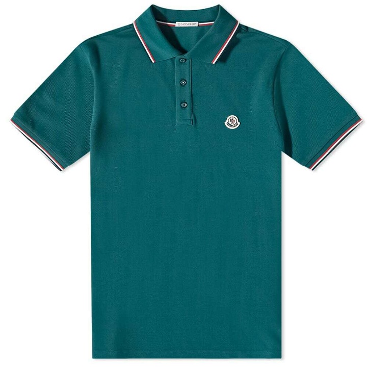 Photo: Moncler Men's Classic Logo Polo Shirt in Forest Green