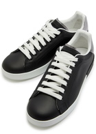 Dolce & Gabbana Portofino Panelled Leather Sneakers Black