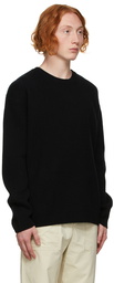 Solid Homme Black Rib Knit Sweater