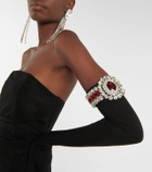 David Koma Moiré minidress and embellished gloves