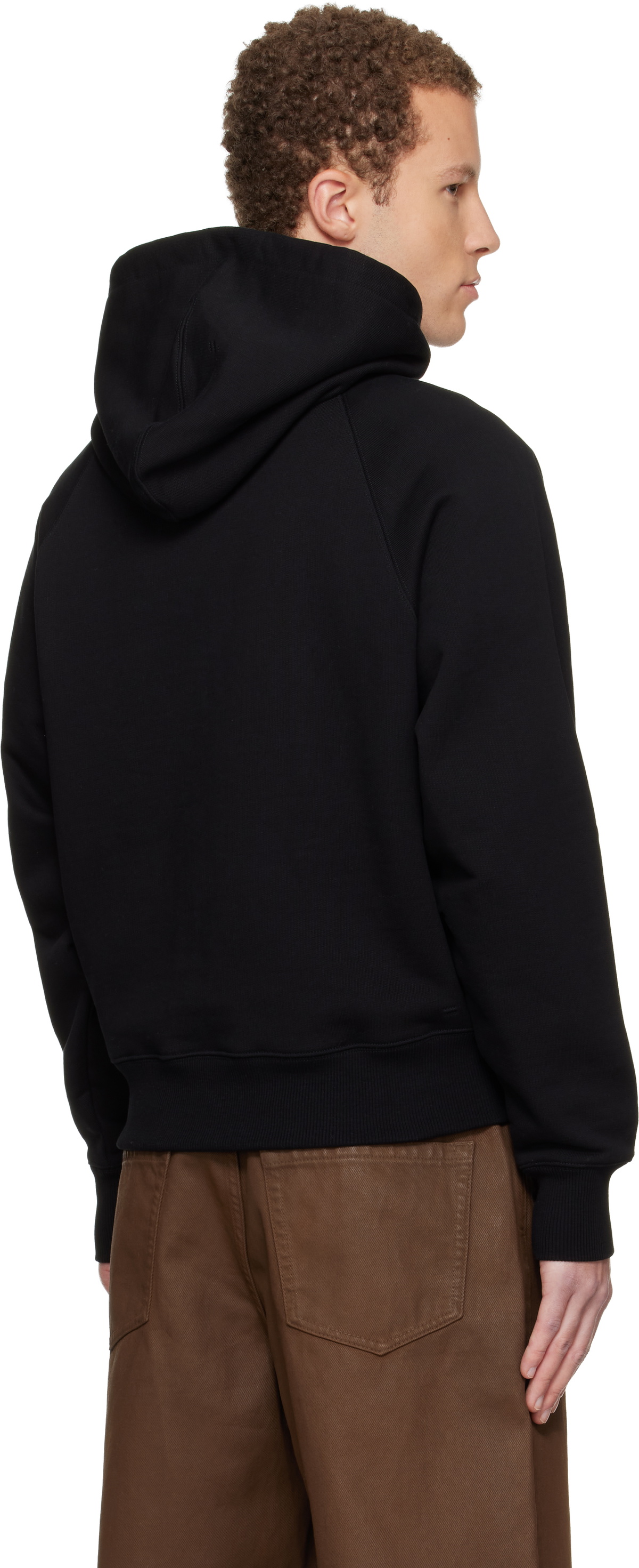 AMI Paris Black Cotton Ami De Coeur Hoodie AMI