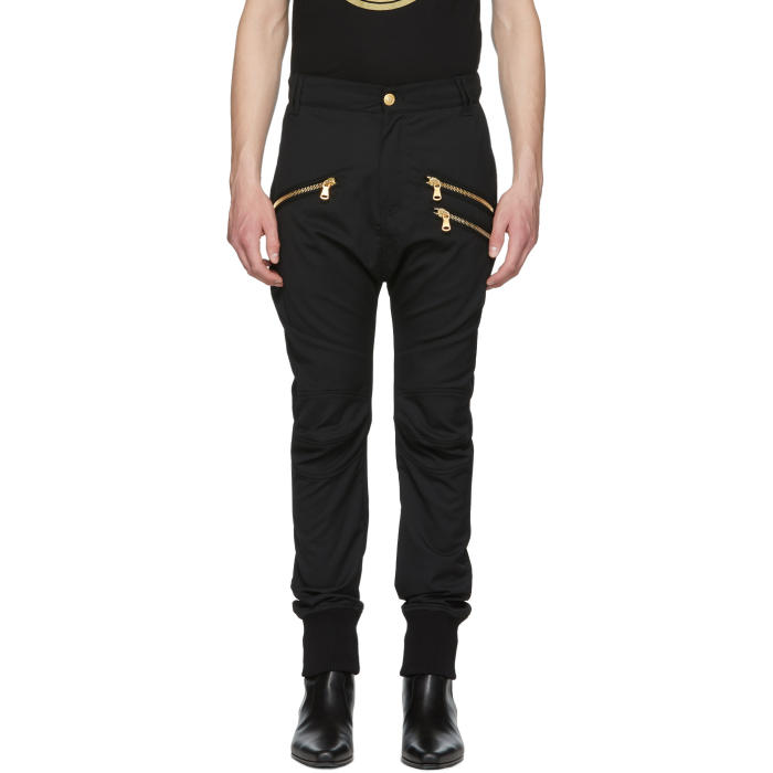 Balmain Black Multi Zipper Cuffed Balmain