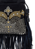Etro Kalispera Small Stud-embellished Suede Shoulder bag - Blue - One Size