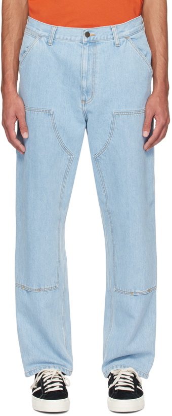 Photo: Carhartt Work In Progress Blue Double Knee Jeans