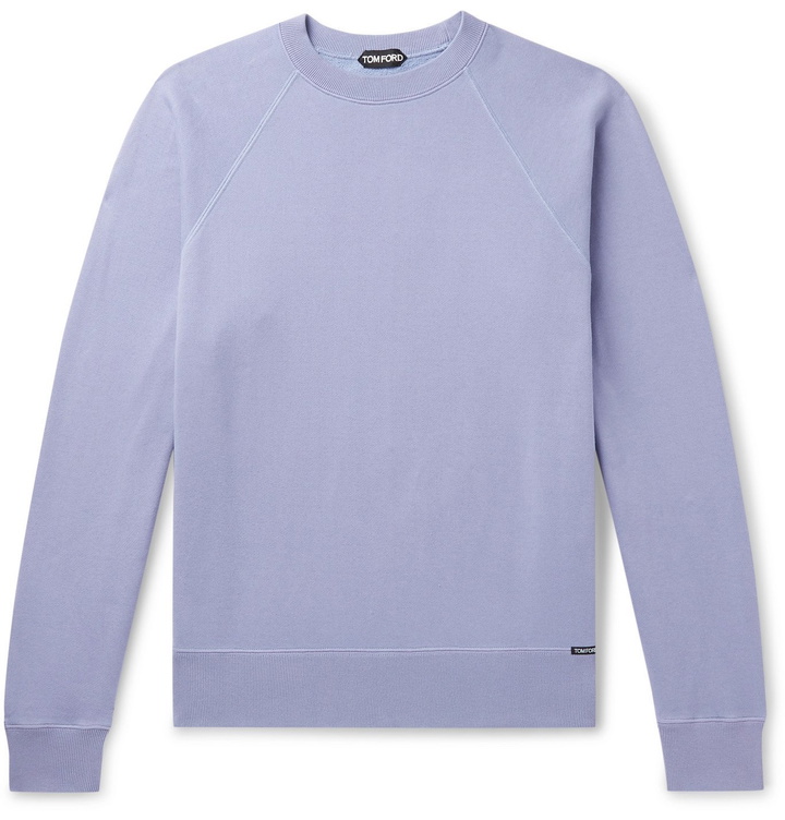 Photo: TOM FORD - Fleece-Back Cotton-Jersey Sweatshirt - Purple