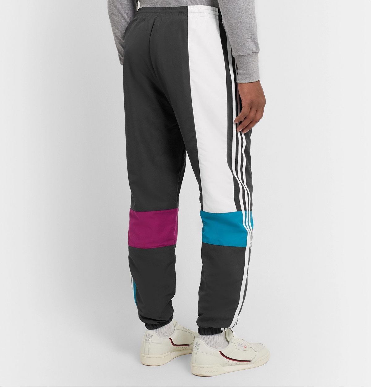 Adibreak Straight-Leg Logo-Appliquéd Striped Tech-Jersey Track Pants