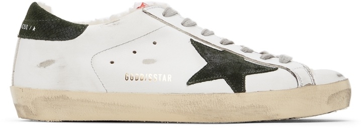 Photo: Golden Goose White & Green Super-Star Classic Sneakers
