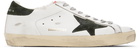 Golden Goose White & Green Super-Star Classic Sneakers