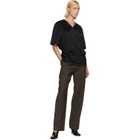 TOTEME Black V-Neck Satin Pullover Top