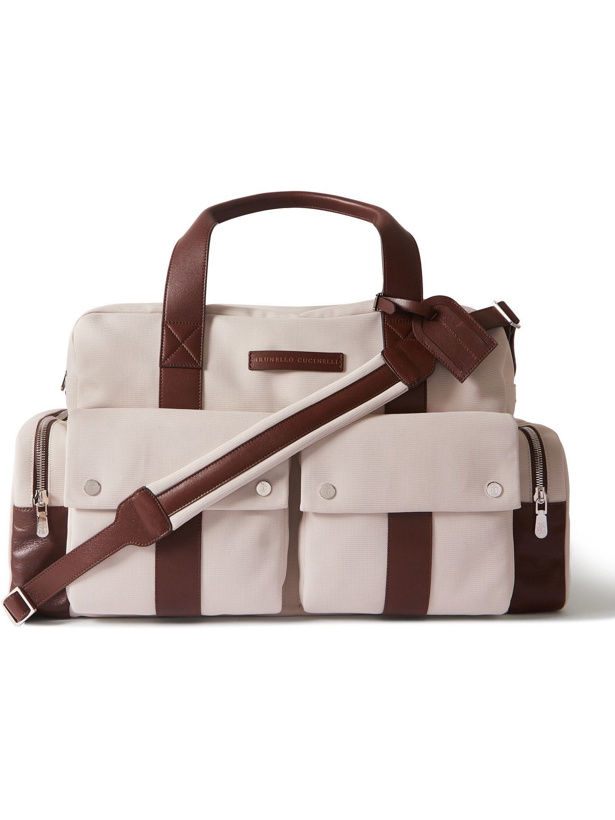 Photo: BRUNELLO CUCINELLI - Leather-Trimmed Canvas Holdall