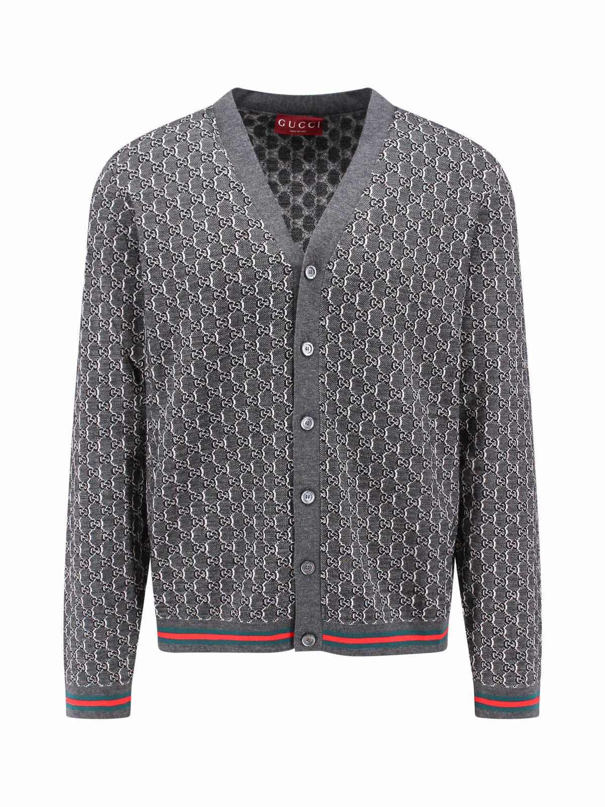 Gucci Men's Jumbo GG Knit Cardigan in Purple/Crop Gucci
